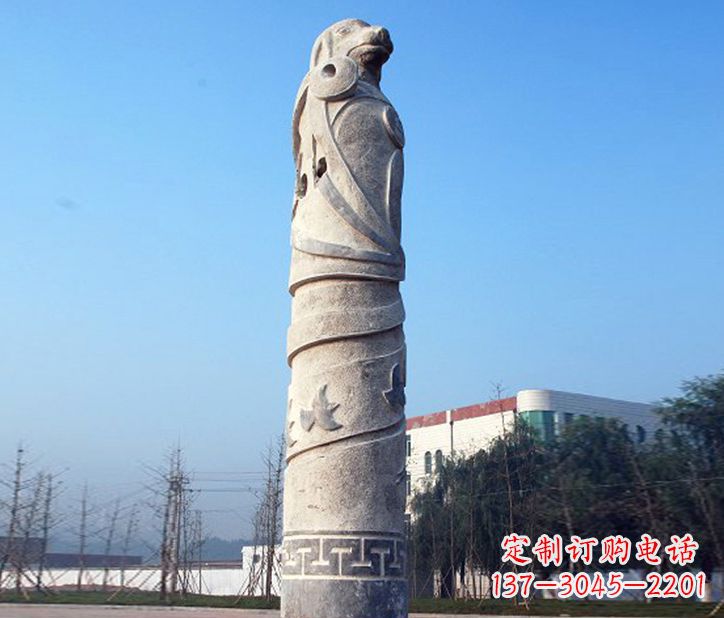 漳州12生肖石柱广场景观石雕