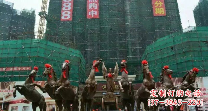 漳州阿波罗八匹马踏浪而来景观马群铜雕