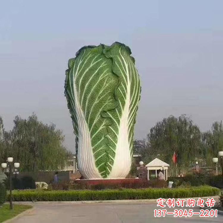 漳州玻璃钢招财白菜雕塑-城市园林仿真植物景观