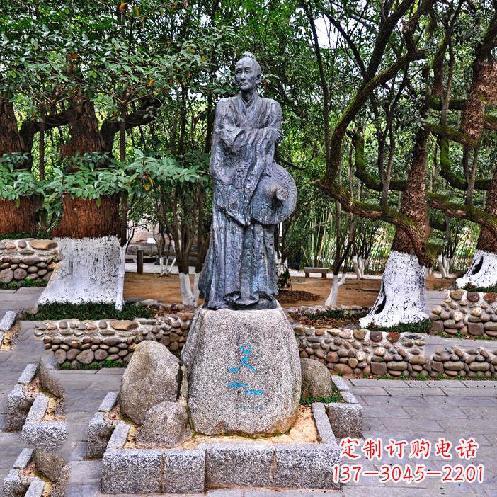 漳州八大山人铜雕塑像-中国古代历史名人著名画家朱耷雕像