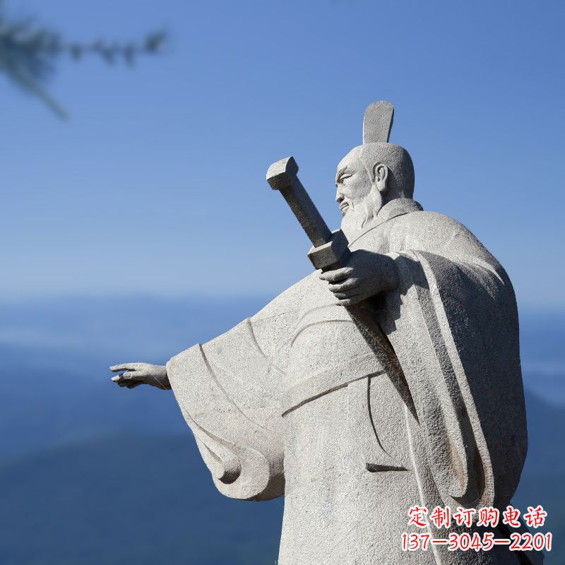 漳州霸气无双秦始皇石雕像
