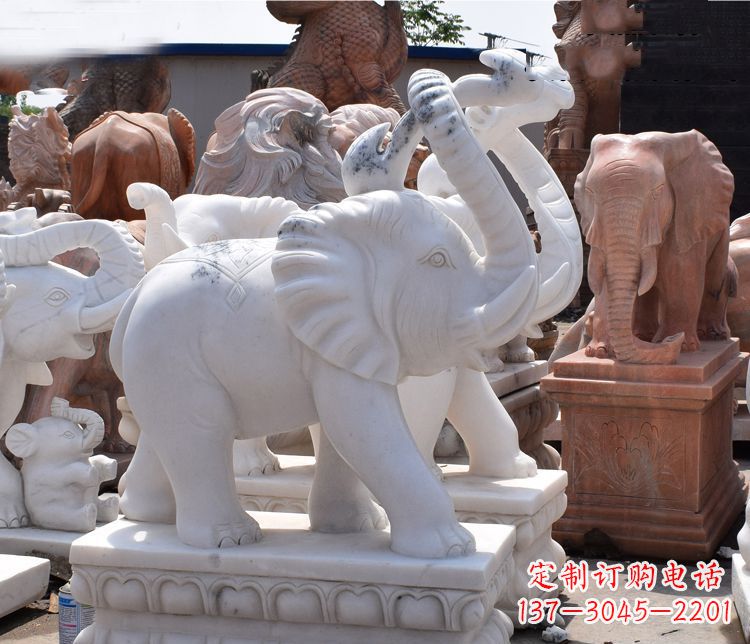 漳州“优雅大象”汉白玉雕塑