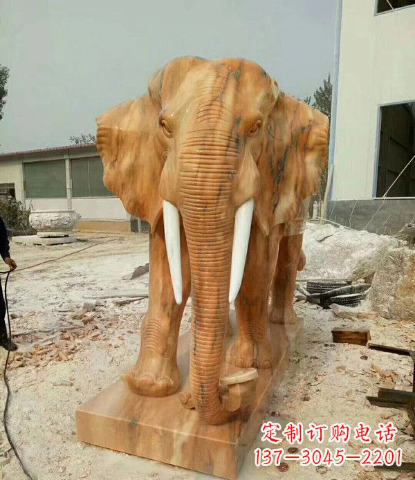 漳州大象石雕,招财进宝