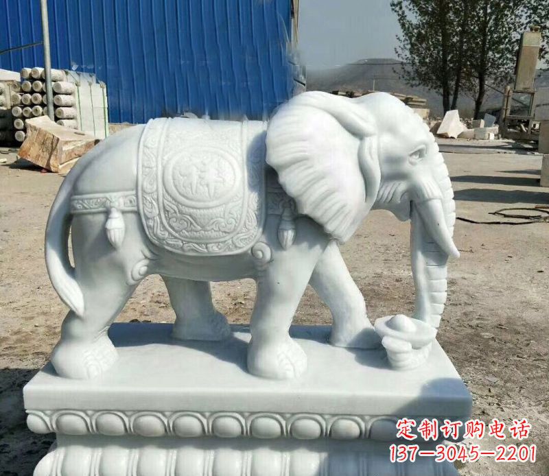 漳州大象汉白玉吊坠