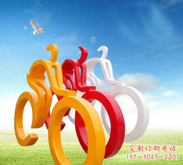 漳州玻璃钢艺术自行车雕塑