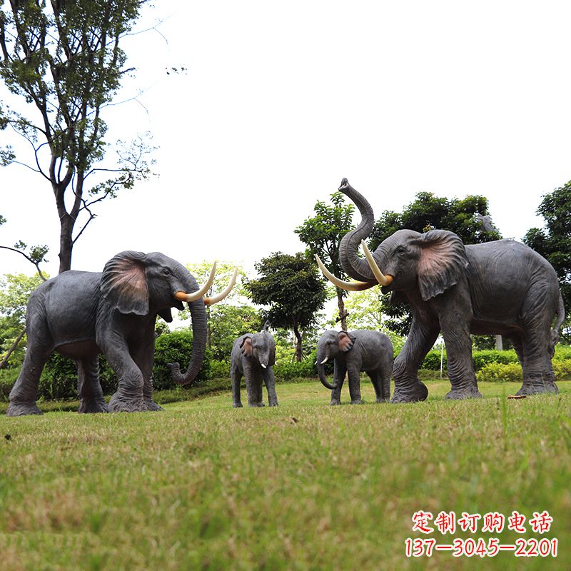 漳州玻璃钢大象雕塑传承古老文化,点缀园林景观