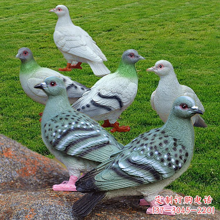 漳州玻璃钢和平鸽雕塑象征和平与自由