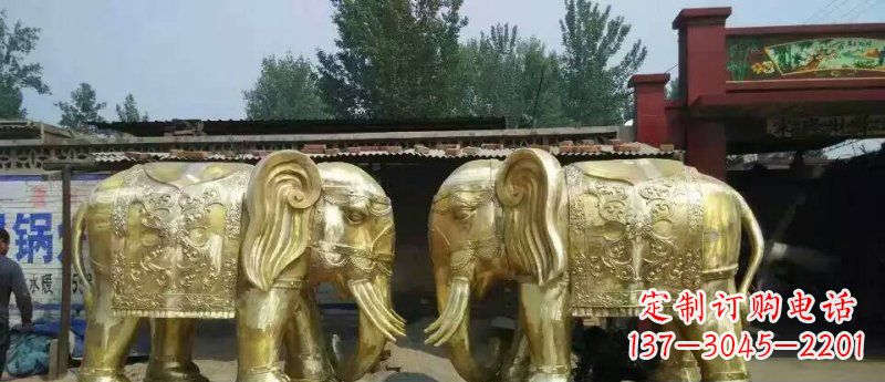 漳州玻璃钢大象雕塑仿铜雕塑的精美之作