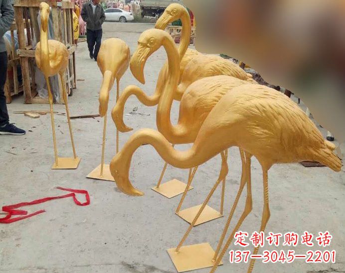 漳州火烈鸟雕塑仿铜雕塑的精美杰作