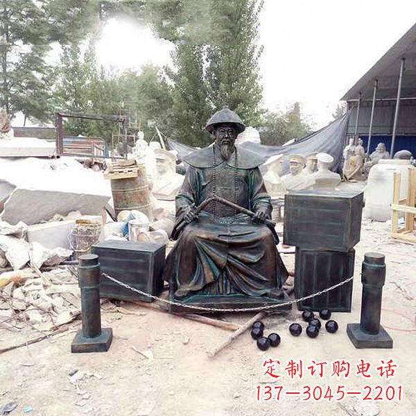 漳州林则徐雕塑以玻璃钢仿铜呈现