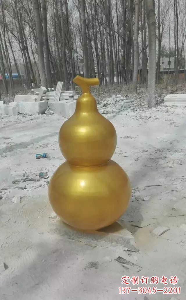 漳州玻璃钢仿铜葫芦雕塑