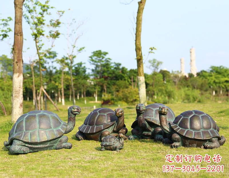 漳州玻璃钢仿铜乌龟雕塑摆件