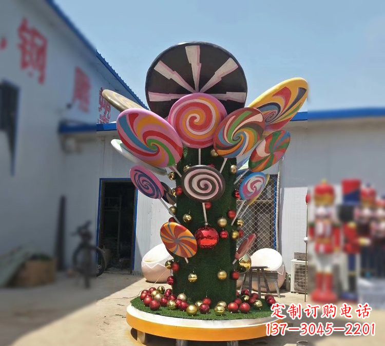 漳州玻璃钢制作的棒棒糖雕塑