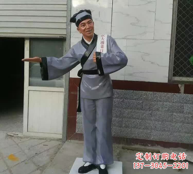 漳州玻璃钢仿真店小二雕塑