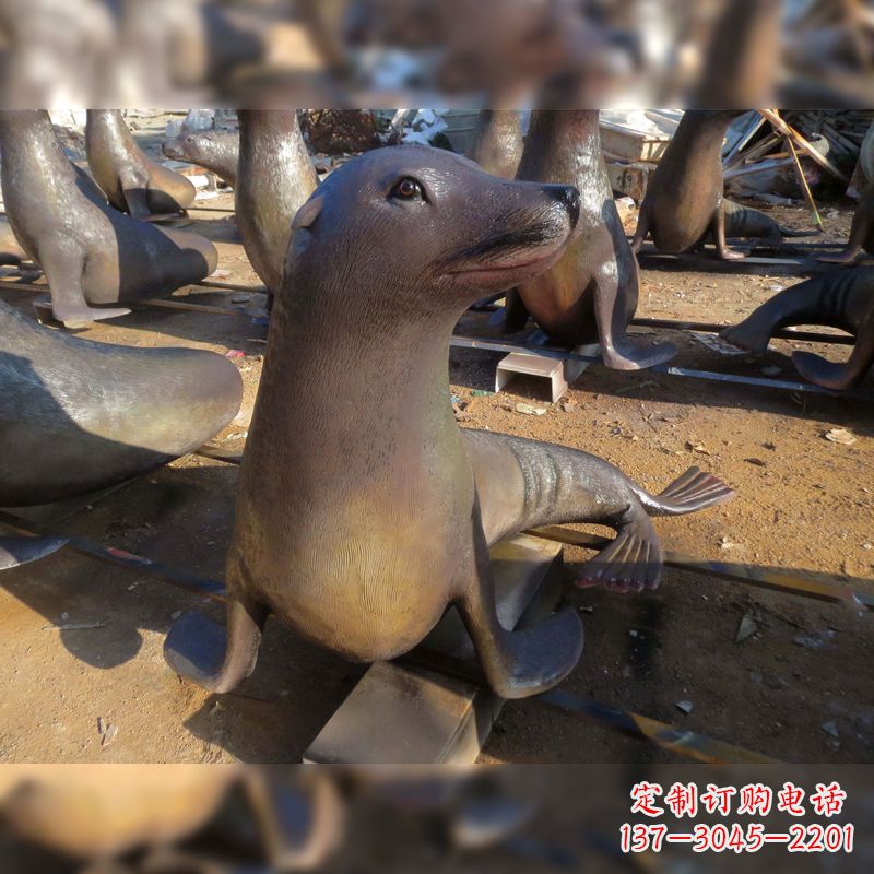 漳州玻璃钢海豹雕塑——精美的艺术品