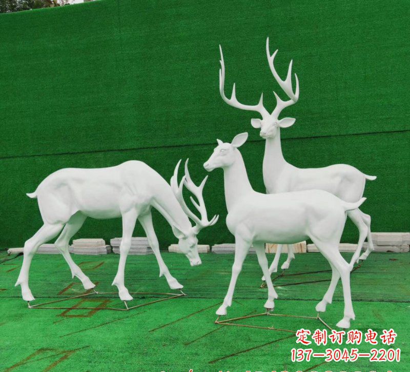 漳州玻璃钢仿真鹿群雕塑