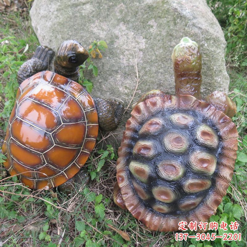 漳州玻璃钢海龟雕塑精致美观的园林装饰品
