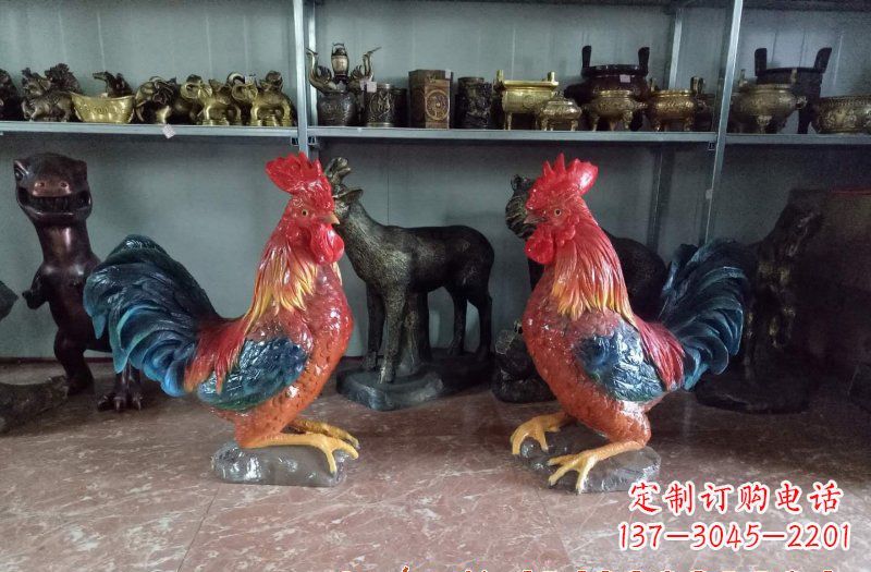 漳州玻璃钢公鸡雕塑——给环境带来美丽的色彩