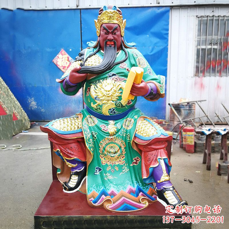 漳州关圣雕塑玻璃钢彩绘之美