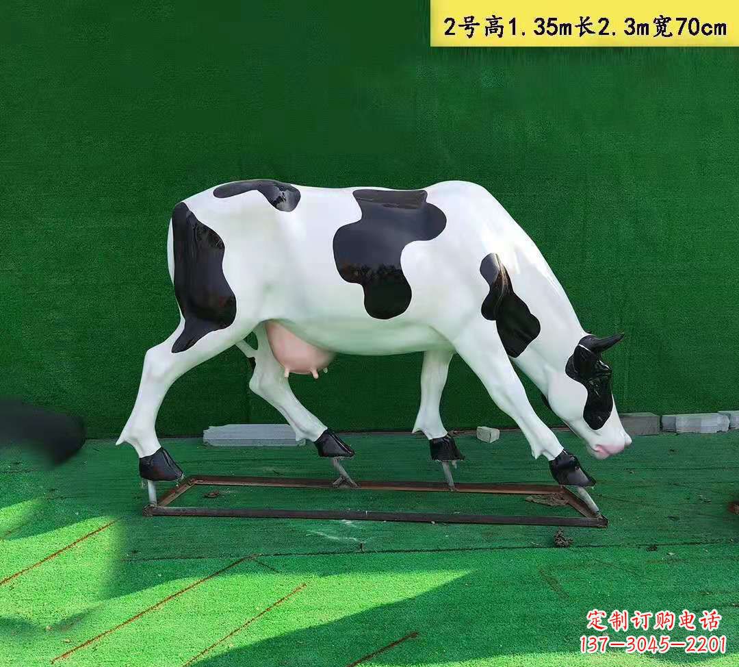 漳州玻璃钢花牛雕塑园林农场动物雕塑