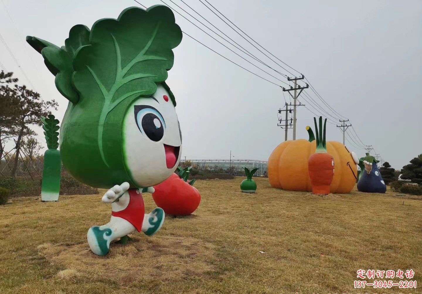 漳州玻璃钢卡通白菜景观雕塑