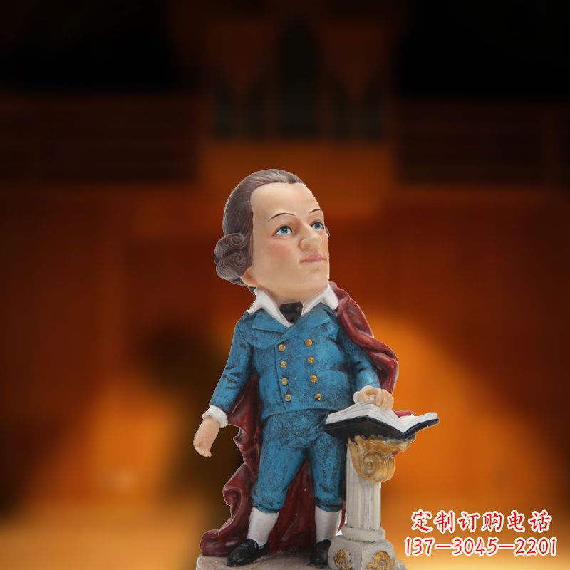 漳州玻璃钢艺术莫扎特雕塑