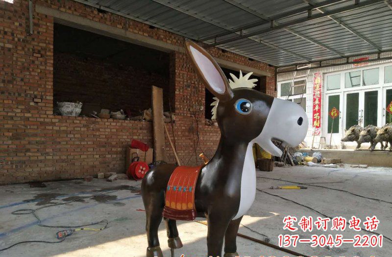 漳州玻璃钢卡通小毛驴雕塑