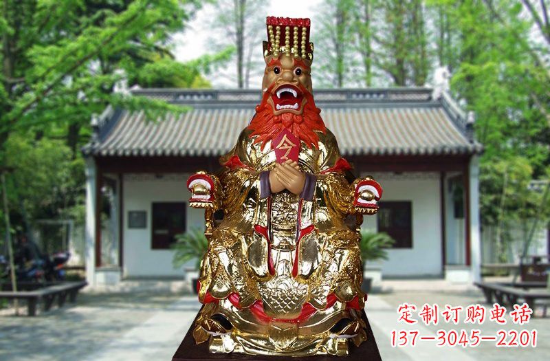 漳州玻璃钢制作的金龙王雕塑