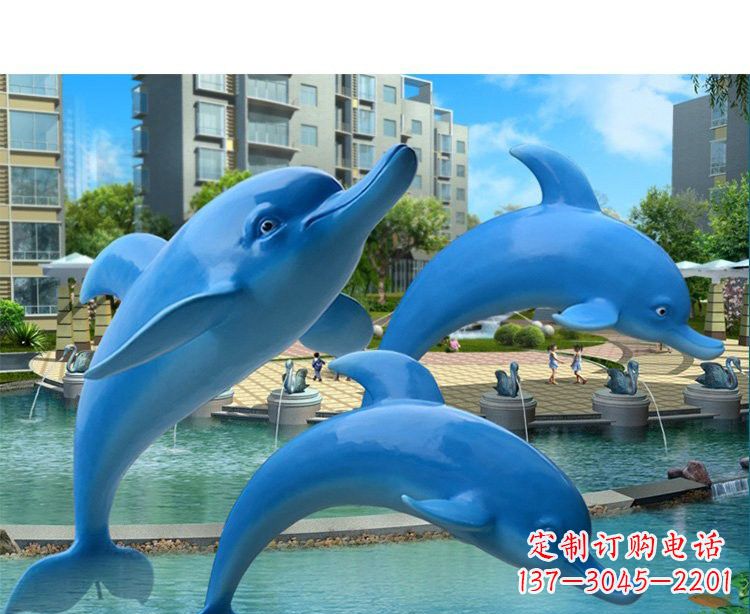 漳州玻璃钢海豚雕塑灵动而美丽