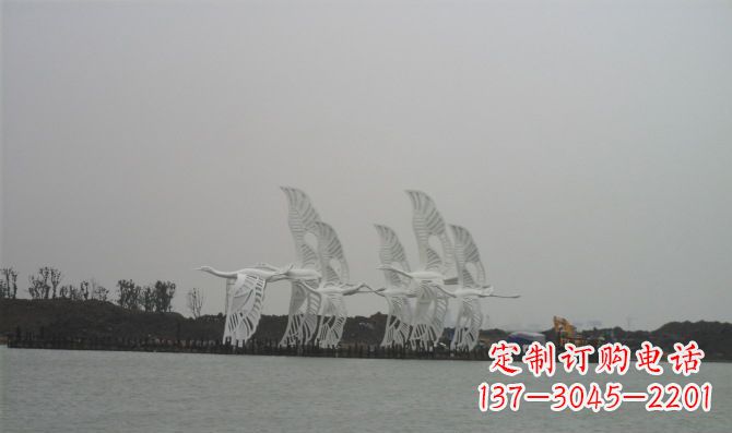 漳州不锈钢白鹭动物雕塑