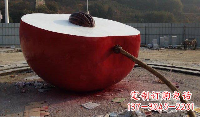 漳州不锈钢半个苹果雕塑