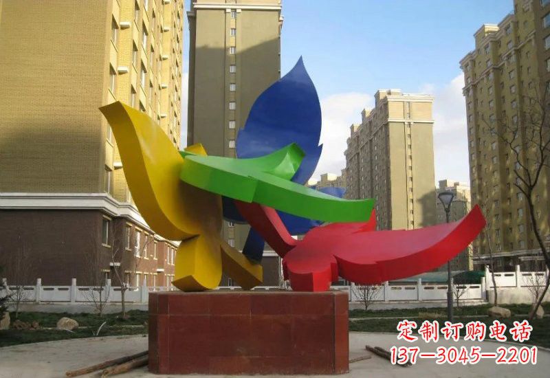 漳州不锈钢彩色树叶雕塑