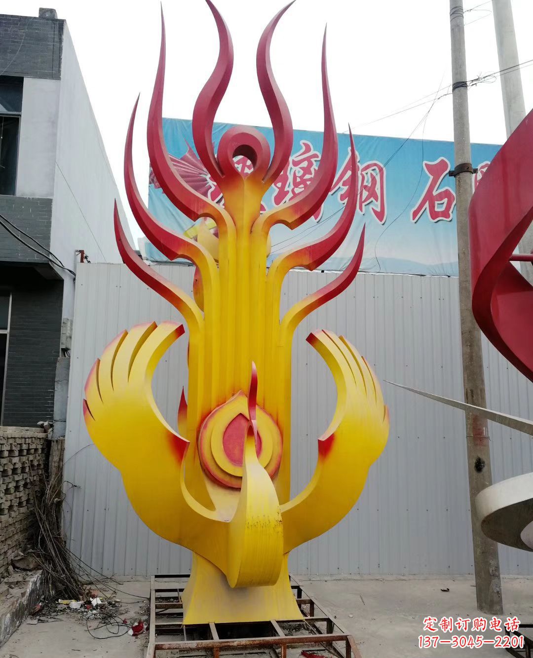 漳州不锈钢彩色凤凰雕塑美丽的象征