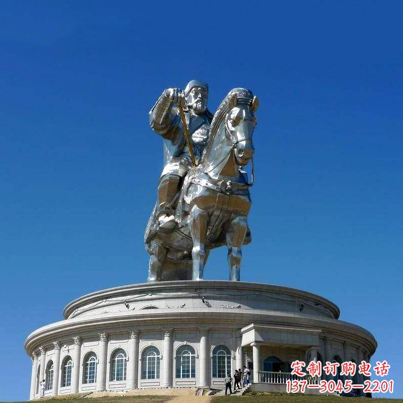 漳州不锈钢成吉思汗雕像-大型景区景点广场人物雕塑