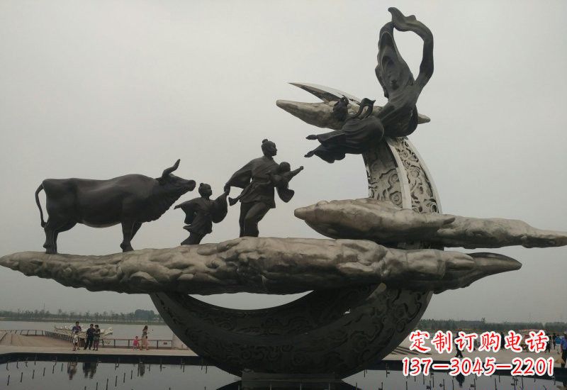 漳州不锈钢城市牛郎织女雕塑
