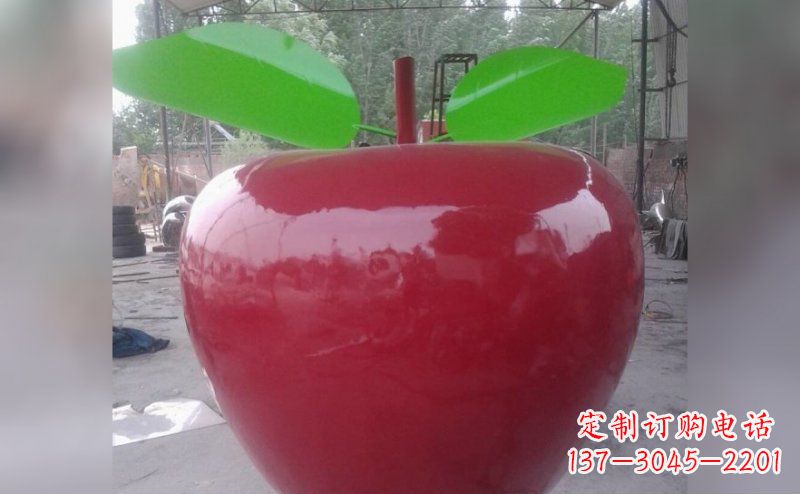 漳州不锈钢苹果雕塑描绘出美丽的景观