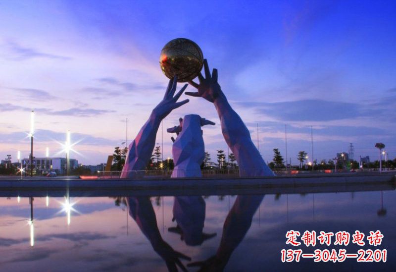 漳州不锈钢城市手托地球雕塑