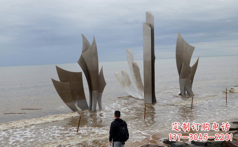漳州不锈钢船帆海边景观雕塑
