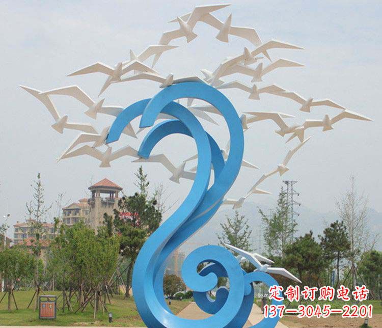 漳州不锈钢抽象大雁雕塑1