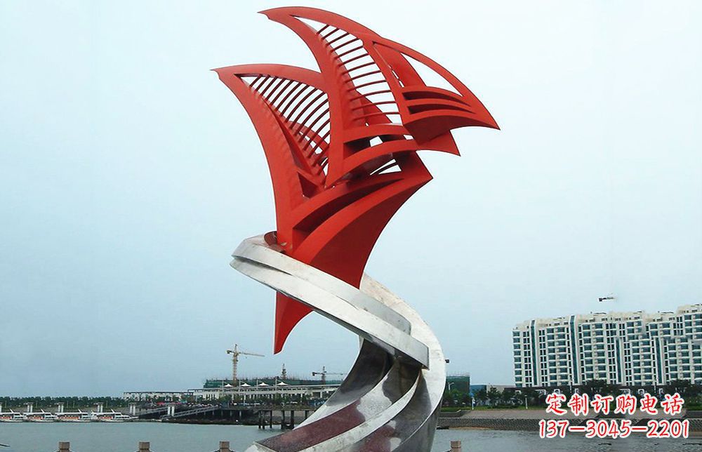 漳州海洋之舟——不锈钢抽象帆船海边景观雕塑