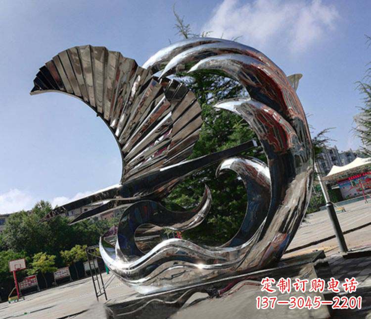 漳州不锈钢帆船雕塑象征海上生活的艺术精品