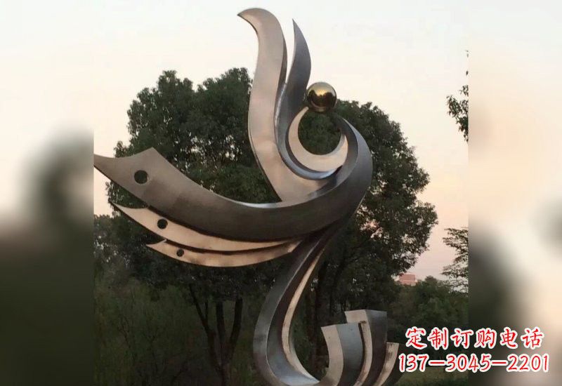 漳州不锈钢抽象凤凰雕塑2