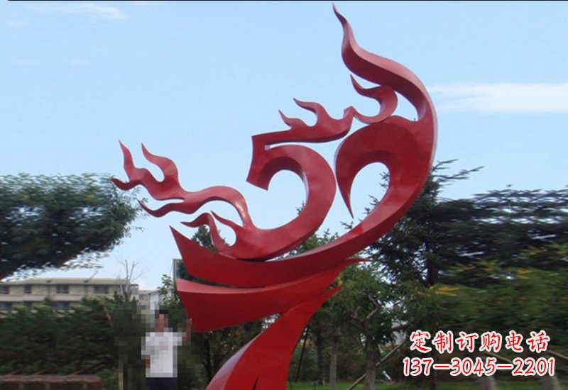 漳州不锈钢凤凰涅槃雕塑——象征着新生