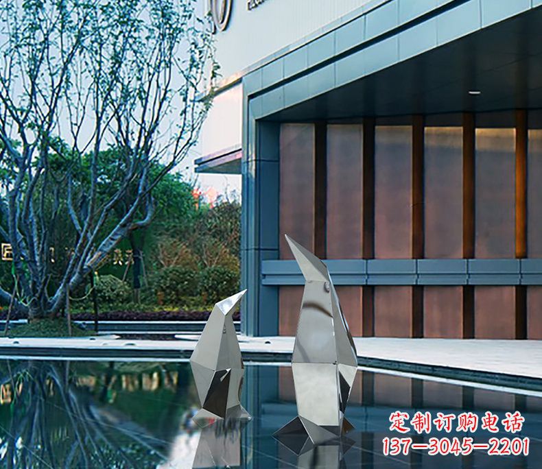 漳州不锈钢企鹅雕塑一件来自大自然的艺术品