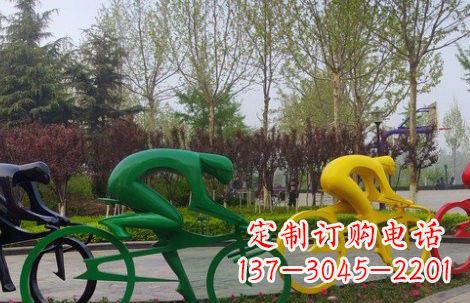 漳州不锈钢抽象骑自行车人物雕塑