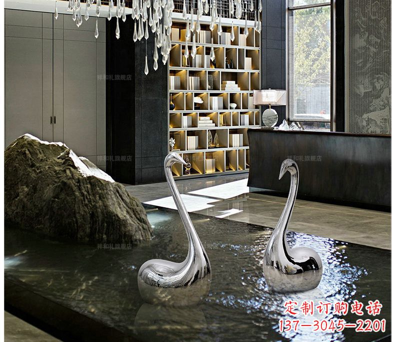 漳州精致的不锈钢天鹅雕塑