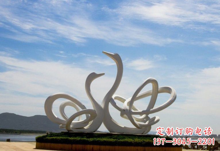 漳州不锈钢抽象天鹅雕塑2