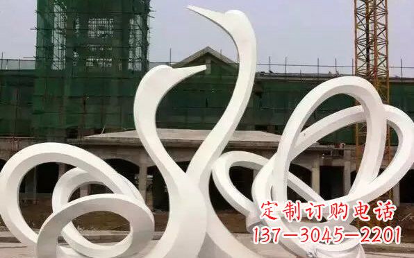 漳州不锈钢天鹅雕塑美丽而优雅