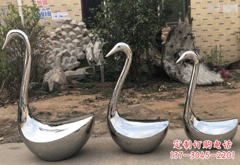 漳州不锈钢抽象天鹅座椅雕塑