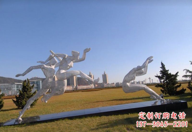 漳州不锈钢抽象跳远的运动员雕塑